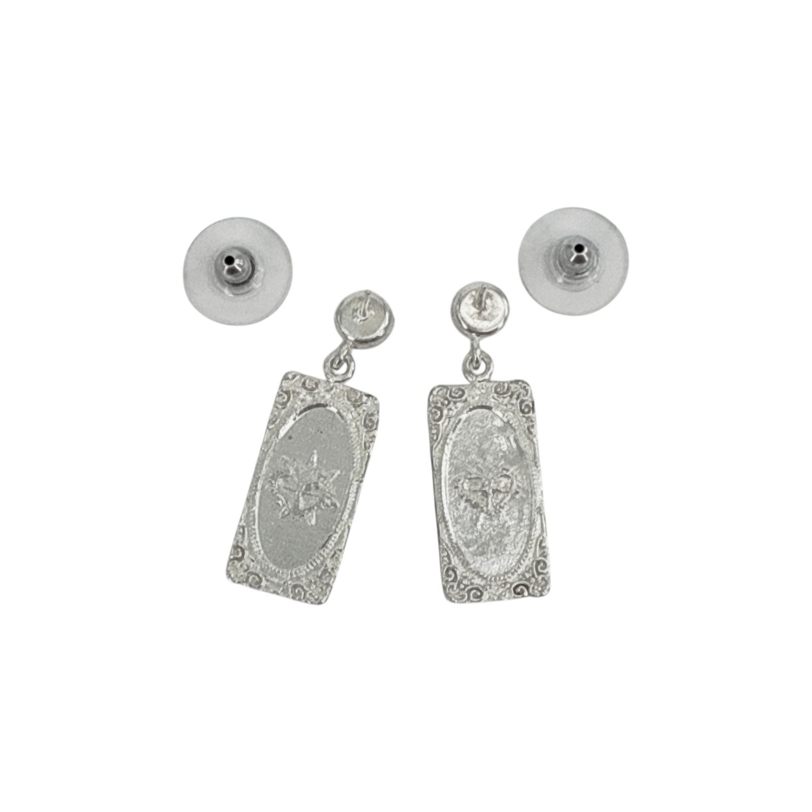 Virgins Saints & Angels Vsa Retablo Rectangular Framed Earrings In Silver — image 4 of 6